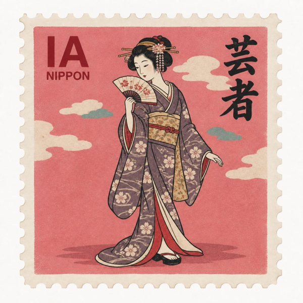 Sello IA Nippon con una geisha, imagen del Asistente JapopedIA